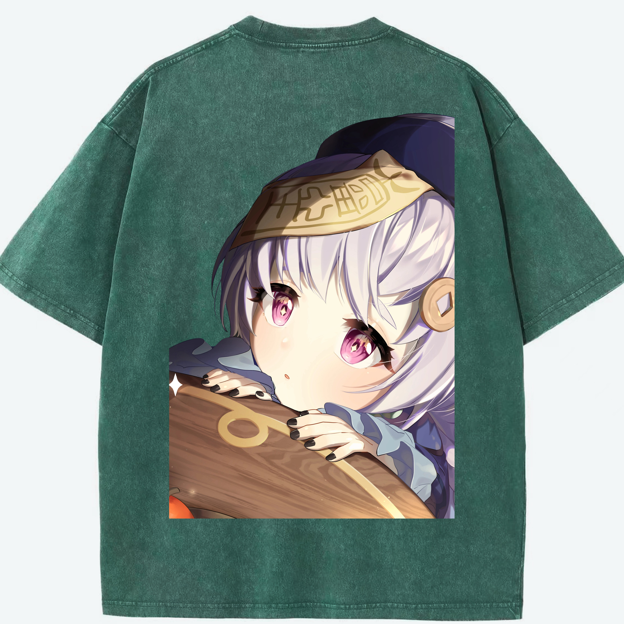 げんし神 七七 なな  genshin Nana 綿100% ヴィンテージ風 半袖Tシャツ（背面プリント）